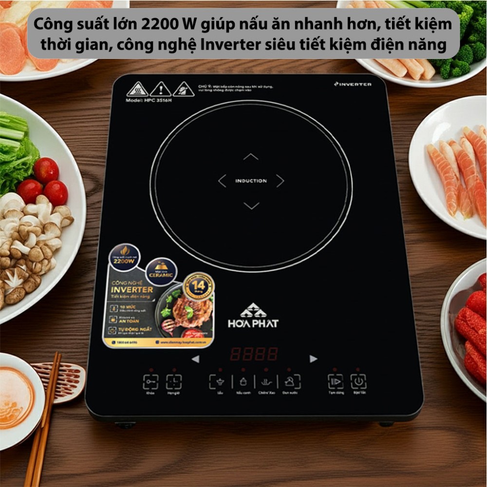 Bếp từ đơn Inverter Hòa Phát HPC-3S16H - Hàng chính hãng