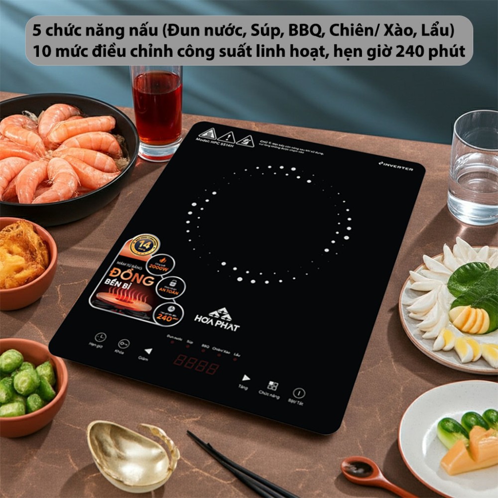 Bếp từ đơn Inverter Hòa Phát HPC-5S14H - Hàng chính hãng