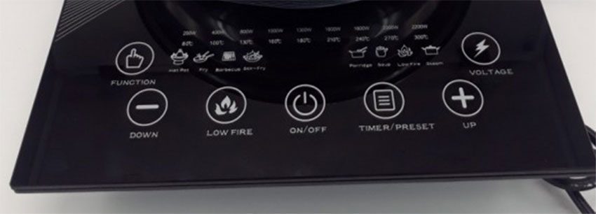 Bảng điều khiển cảm ứng của bếp từ đơn Matika MTK-2115