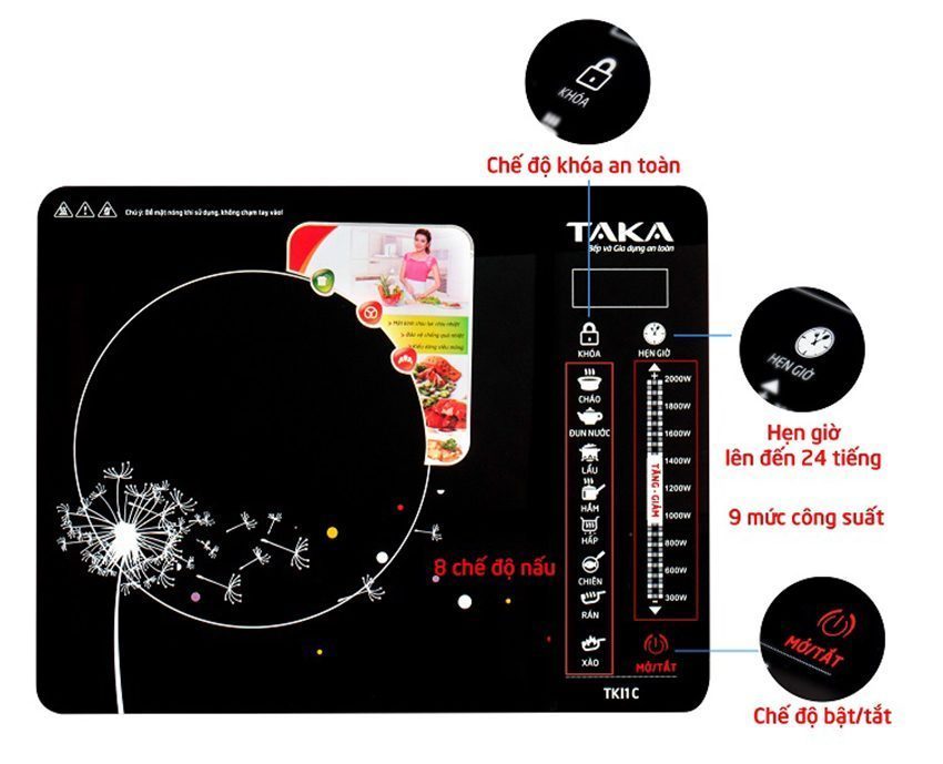 Chi tiết của bếp từ đơn Taka TKI1C