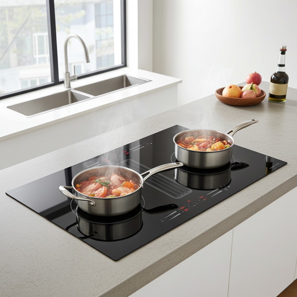 Bếp từ kết hợp hút mùi Malloca HIH 860 FZ - Hàng chính hãng