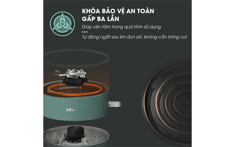 Bình đun nước siêu tốc Bear ZDH-Q17B1