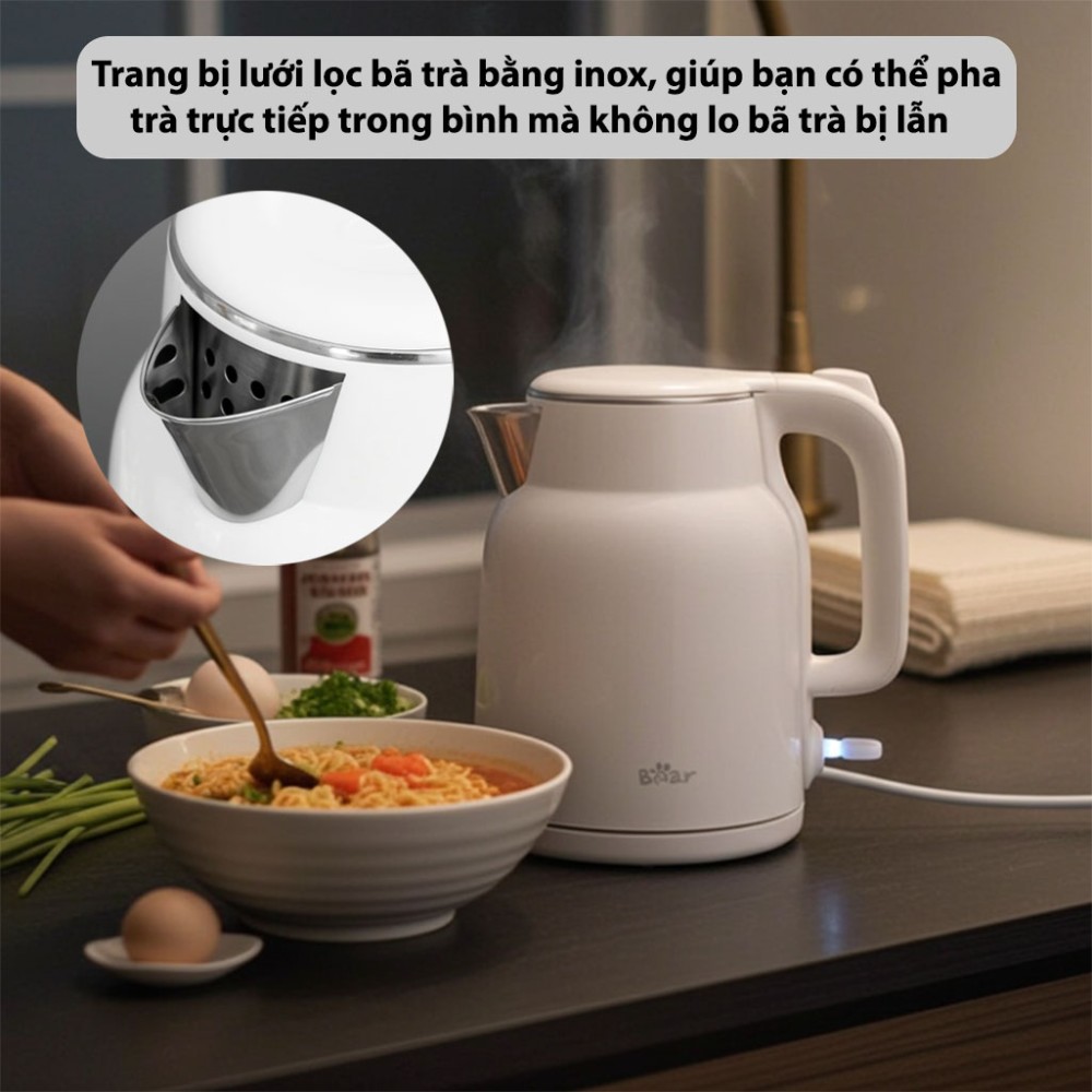 Bình đun siêu tốc Bear 1.5 lít BEK-E153W2 - Hàng chính hãng