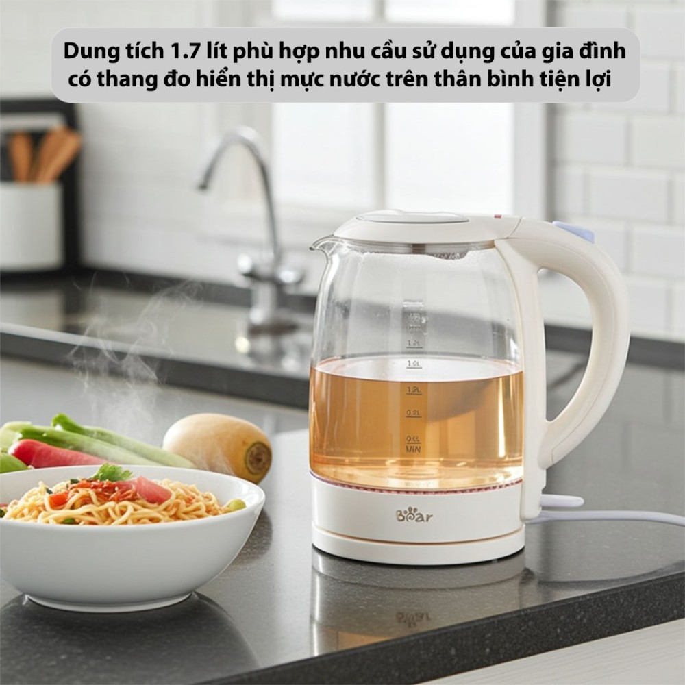 Bình đun siêu tốc Bear 1.7 lít ZDH-A17L1 - Hàng chính hãng