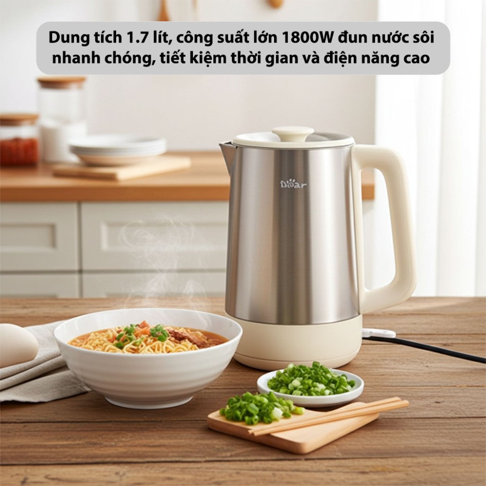 Bình đun siêu tốc Bear 1.7 lít ZDH-D17T5 - Hàng chính hãng