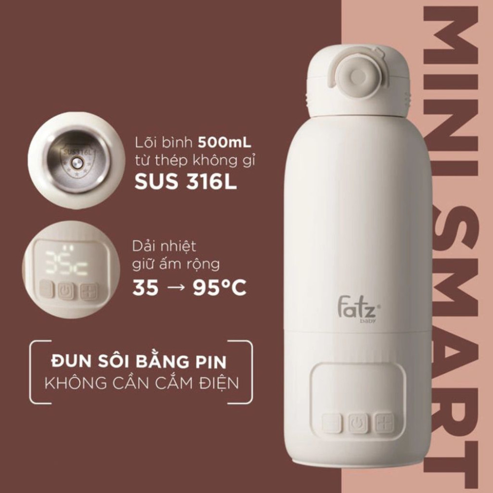 Bình đun và hâm nước pha sữa Fatz Baby Mini Smart 20 Plus FB3830BN - Hàng chính hãng