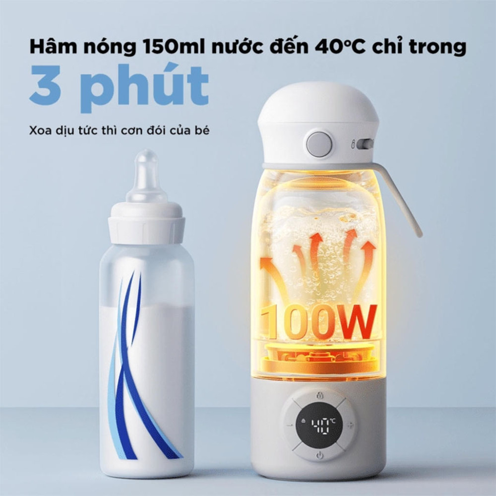 Bình đun và hâm nước pha sữa di động Bear BKL-055EJ - Hàng chính hãng