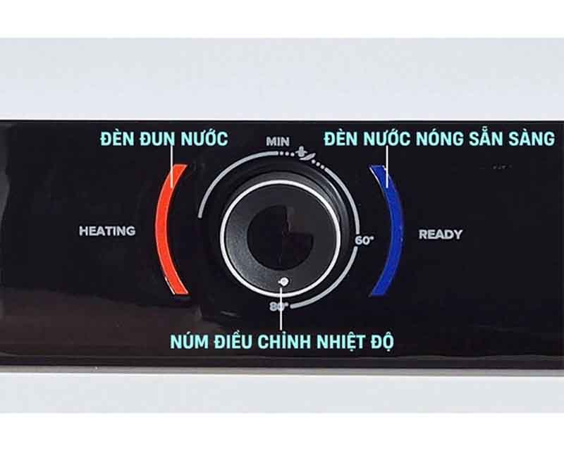 Điều khiển bằng núm xoay, có đèn led báo hiệu máy đang hoạt động