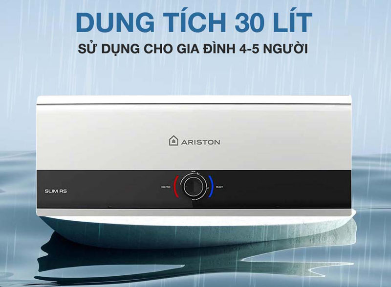 Bình chứa đến 30 lít, phù hợp với gia đình 4-6 người