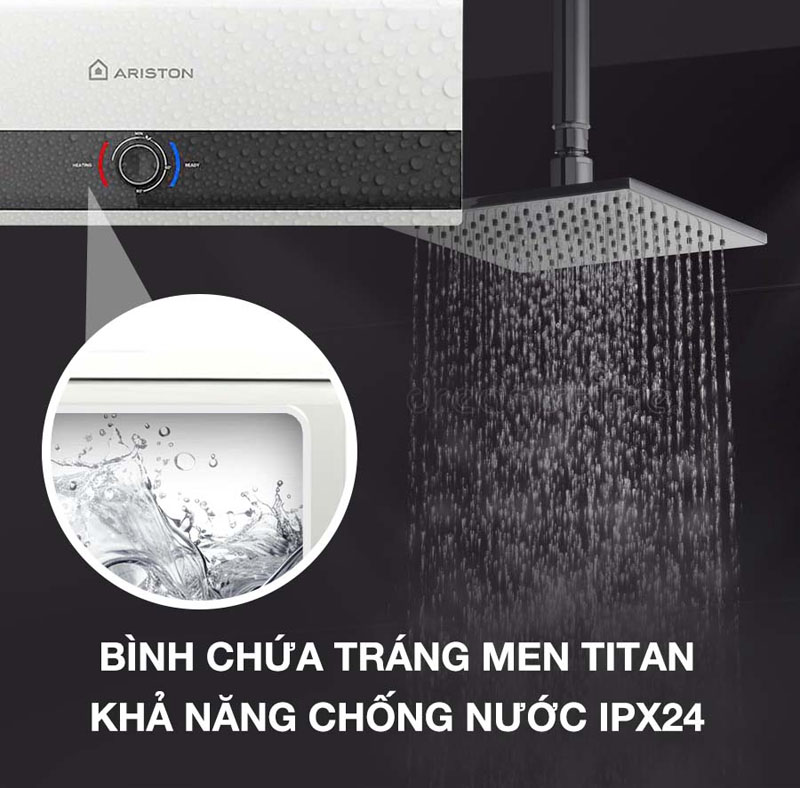 Lòng bình được tráng men Titan hạn chế tối đa tình trạng rò rỉ nước