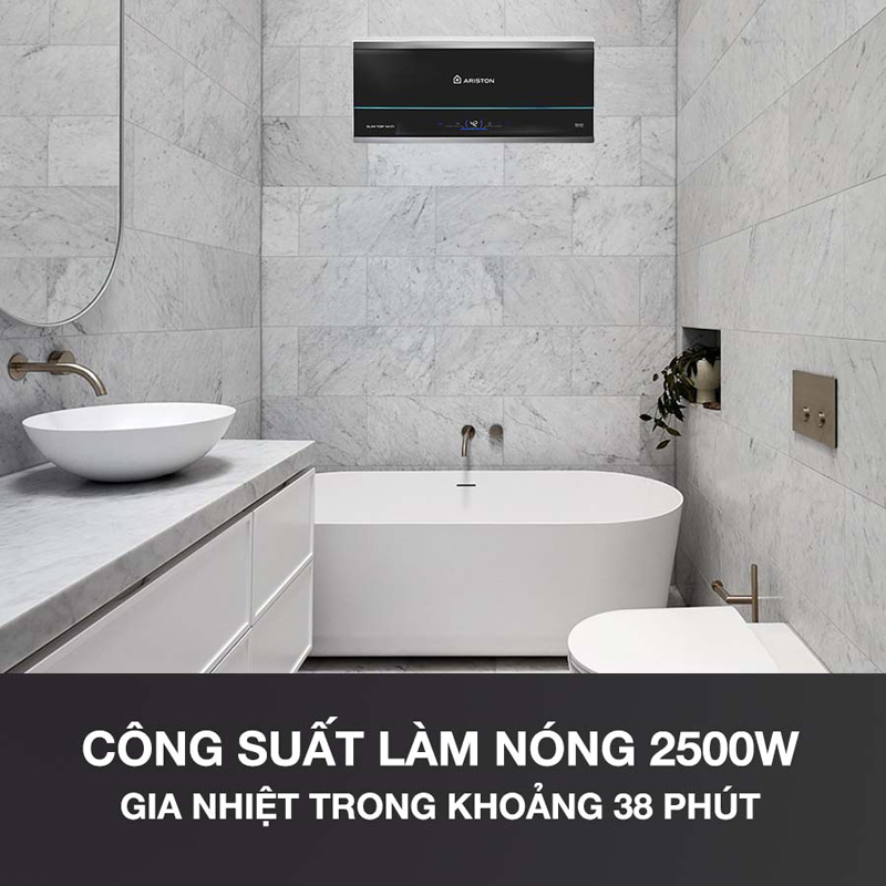 Công suất 2500W, làm nóng nhanh giúp tiết kiệm thời gian và điện năng