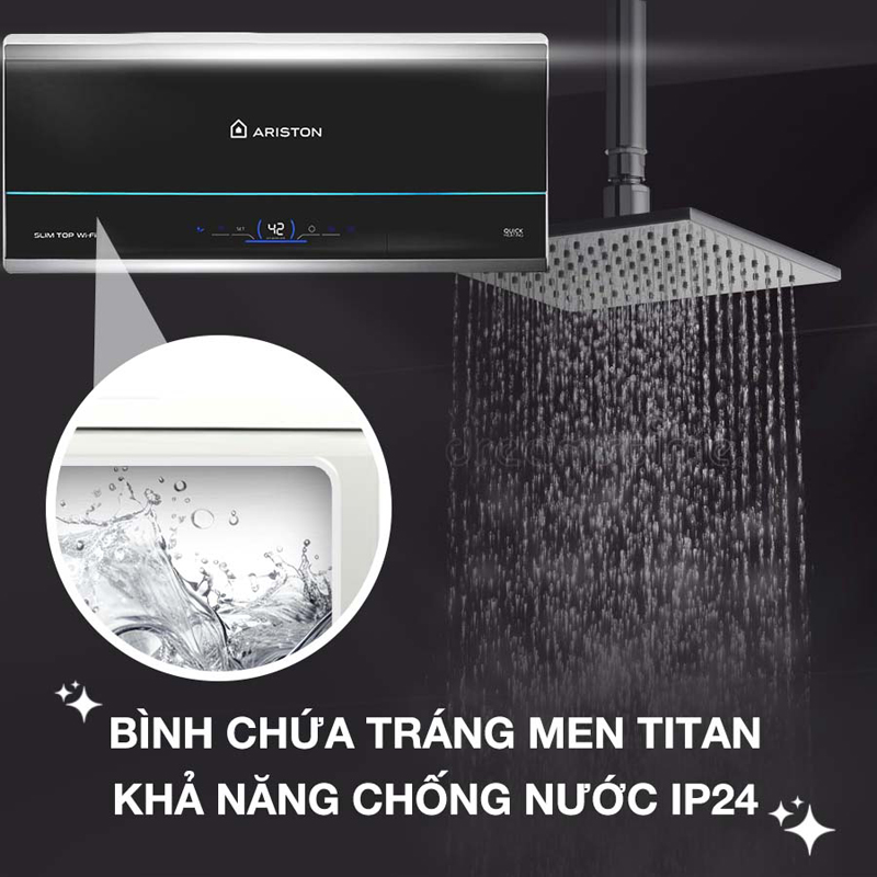 Lòng bình được tráng men Titan giúp việc trữ nước không bị bám cặn, hạn chế tối đa tình trạng rò rỉ nước