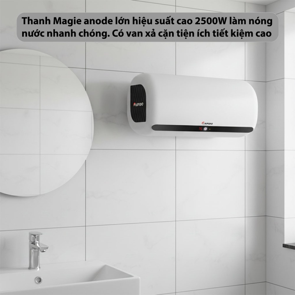 Bình nước nóng Rapido HD15L - Hàng chính hãng