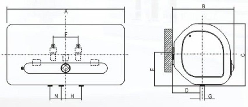 Sơ đồ hoạt động của bình tắm nước nóng tráng bạc, chống giật Ferroli QQSI 15L SE