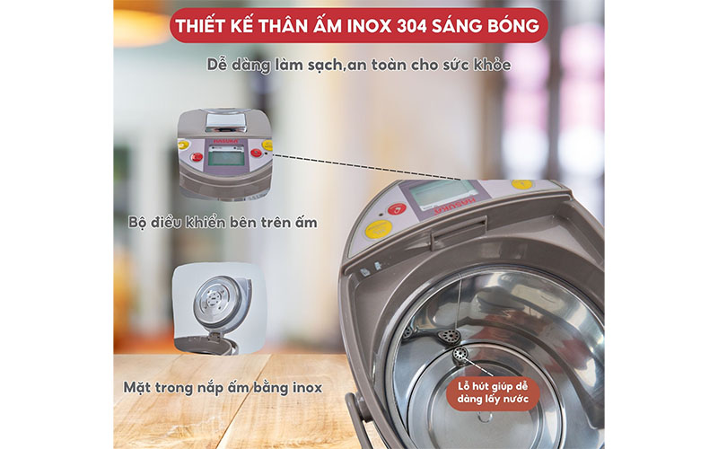 Chất liệu của Bình thủy điện Hasuka HSK-5399