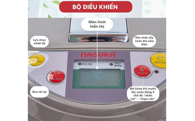 Bảng điều khiển của Bình thủy điện Hasuka HSK-5399