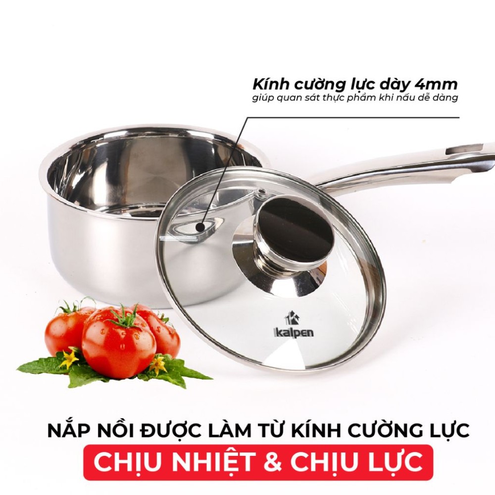 Bộ nồi chảo 2 món inox 304 Kalpen Baby BB14 - Hàng chính hãng