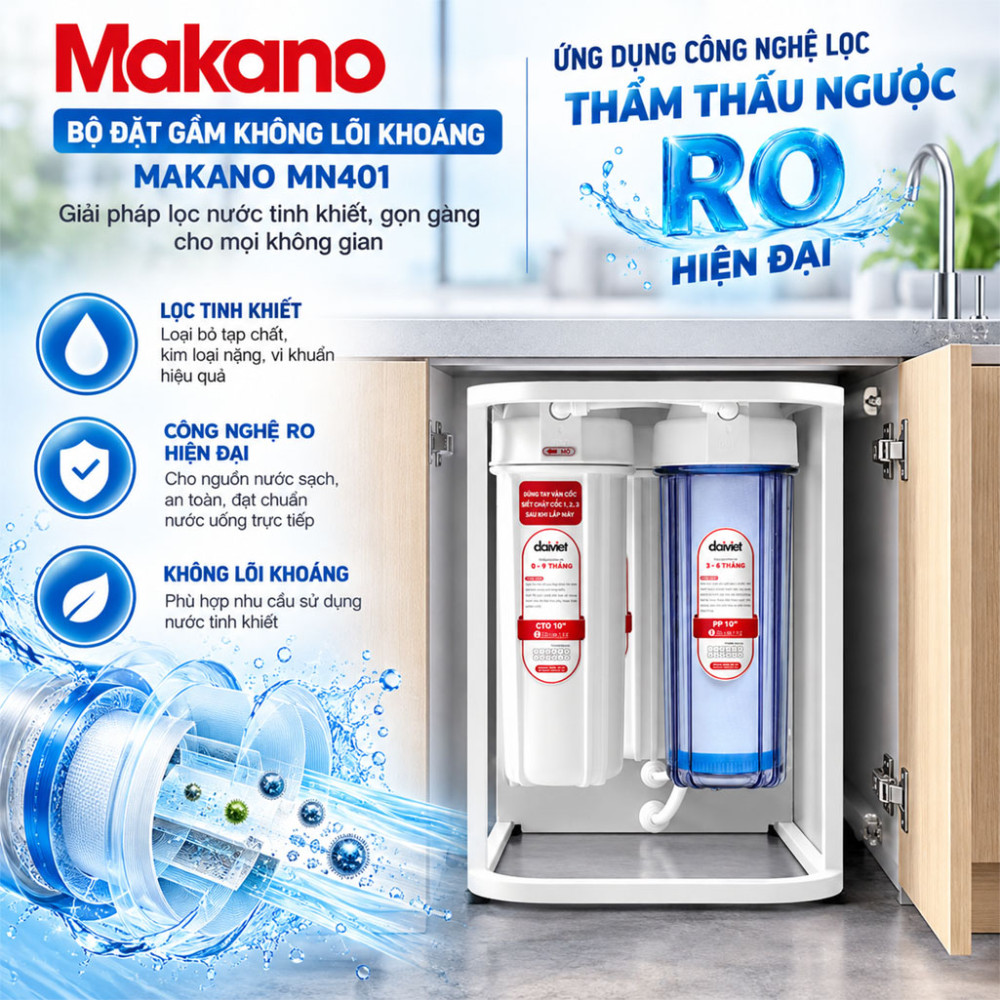 Bộ đặt gầm không lõi khoáng Makano MN401 - Hàng chính hãng