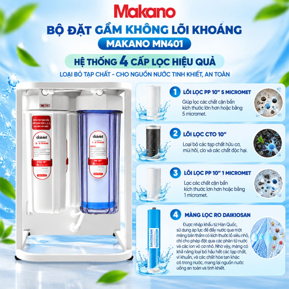 Bộ đặt gầm không lõi khoáng Makano MN401 - Hàng chính hãng