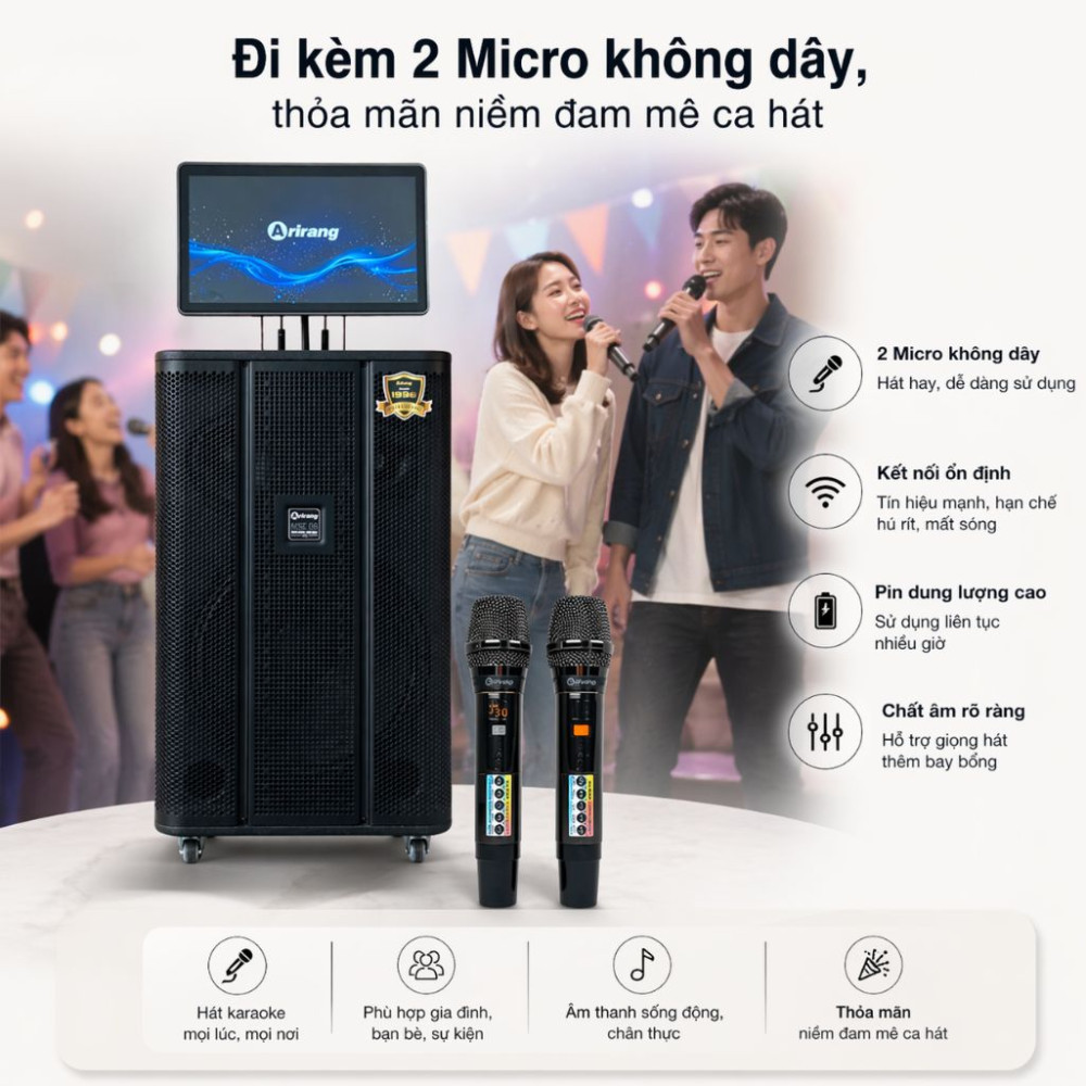 Bộ loa kéo di động Arirang MK5S - Hàng chính hãng