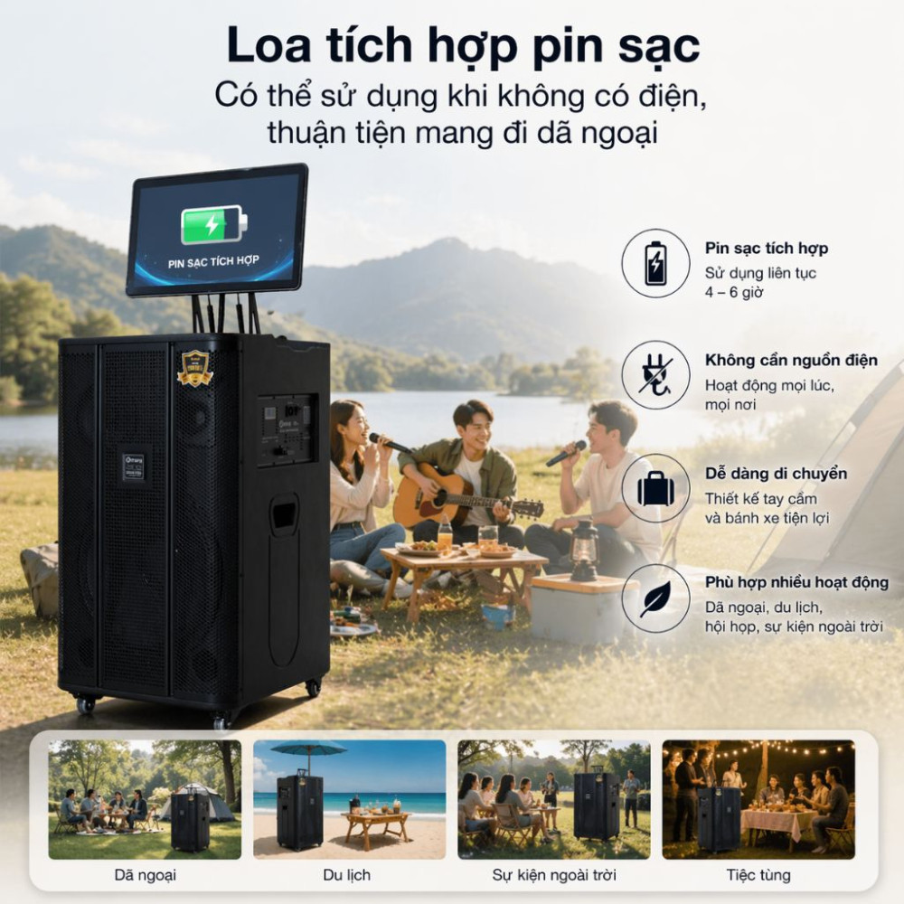 Bộ loa kéo di động Arirang MK5S - Hàng chính hãng