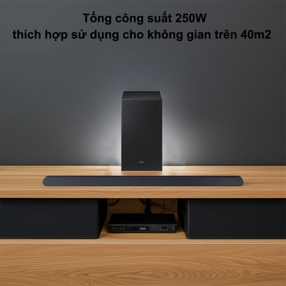 Bộ loa thanh Samsung 3.1 kênh HW-S700D/XV 250W hoạt động với tổng công suất 250W 