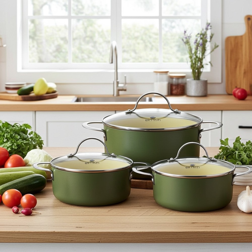 Bộ nồi 3 món Elmich Olive classic EL5242OV03  - Hàng chính hãng