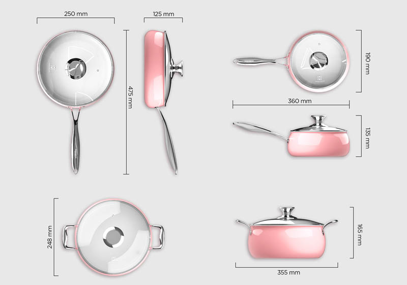 Bộ 3 nồi với 3 kích thước khác nhau, đáp ứng nhu cầu sử dụng cho gia đình