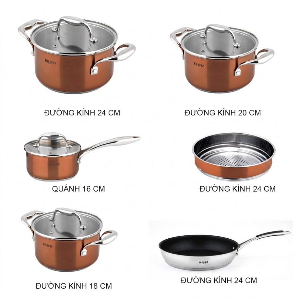 Bộ nồi Spelier Jupiter SP 02J - Hàng chính hãng