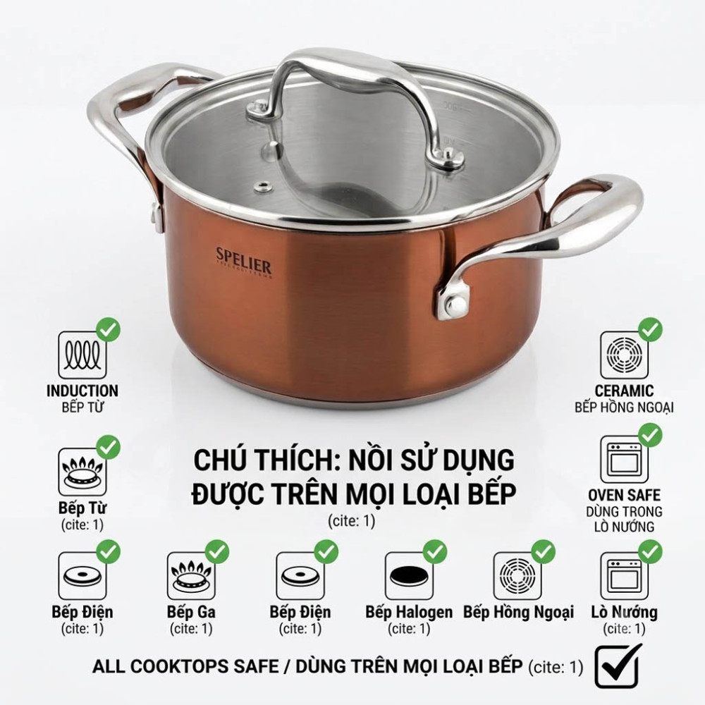 Bộ nồi Spelier Jupiter SP 02J - Hàng chính hãng