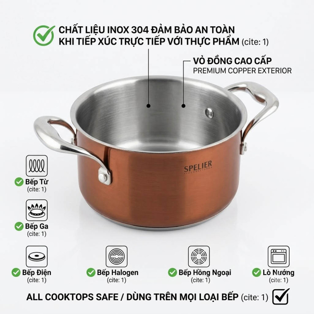 Bộ nồi Spelier Jupiter SP 02J - Hàng chính hãng