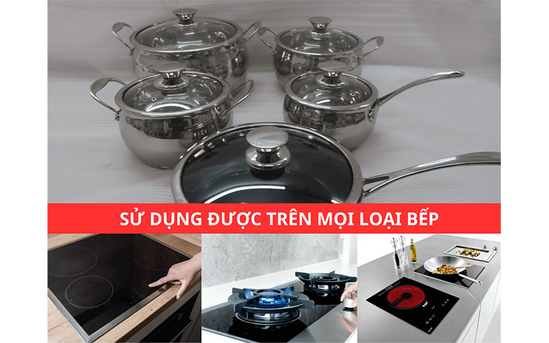 Tính năng của Bộ nồi inox 5 món dáng bầu Arber AN-06BB