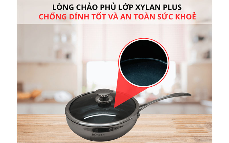 Chất liệu chống dính của Bộ nồi inox 5 món dáng bầu Arber AN-06BB