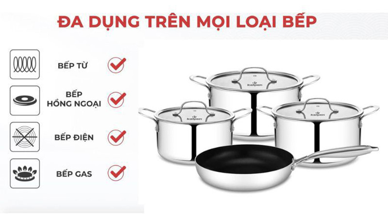 Sử dụng được trên mọi loại bếp