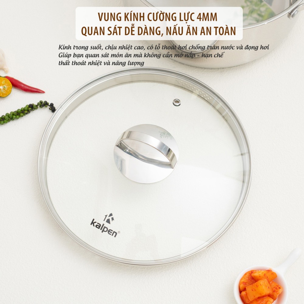 Bộ nồi inox 3 món Kalpen Lermat L1Pro - Hàng chính hãng