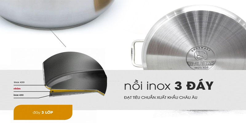 Bộ nồi xửng hấp Inox Fivestar ST32-3D - Hàng chính hãng