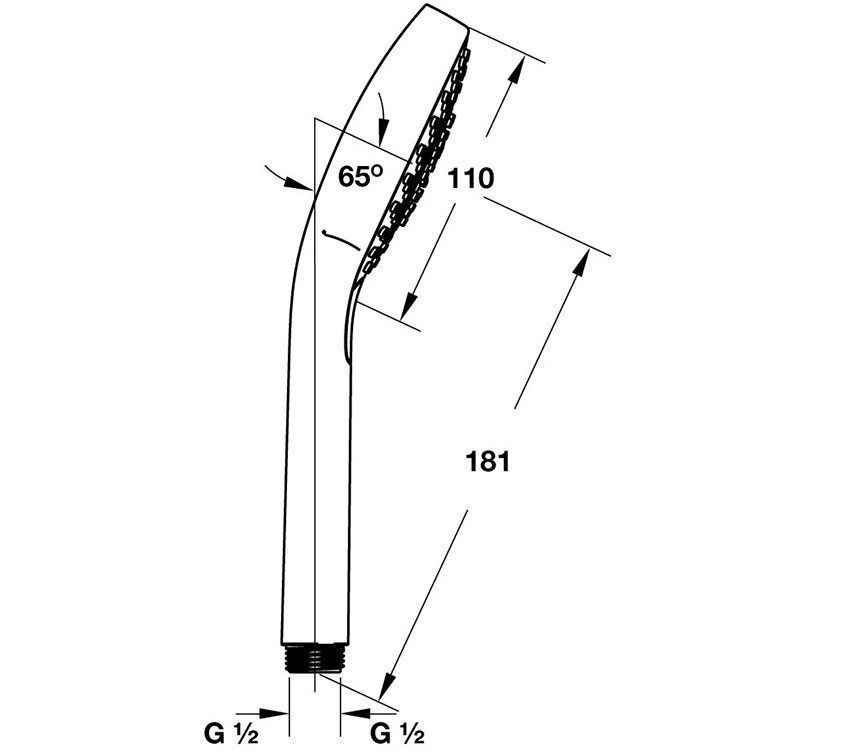 Kích thước của bộ sen tay Hafele Croma Select S (ZD)