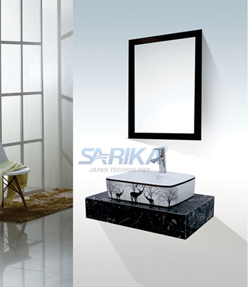 Bộ lavabo bàn đá Sarika BĐ-SR-03 có thiết kế hiện đại, sang trọng