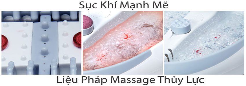 Các chế độ massage của bồn ngâm chân hồng ngoại Lanaform Luxury LA110415