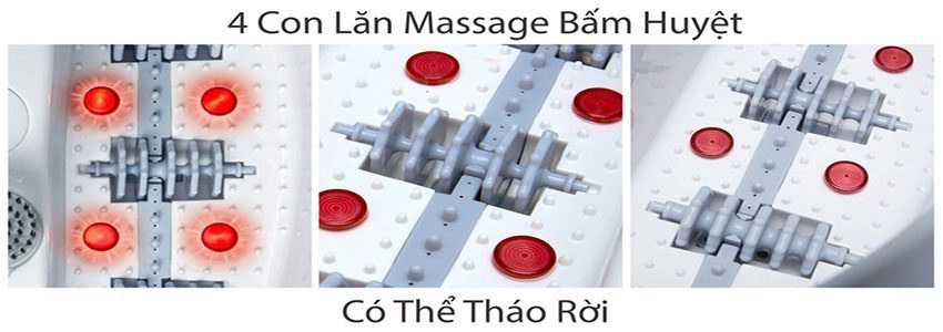 Các chế độ massage của bồn ngâm chân hồng ngoại Lanaform Luxury LA110415