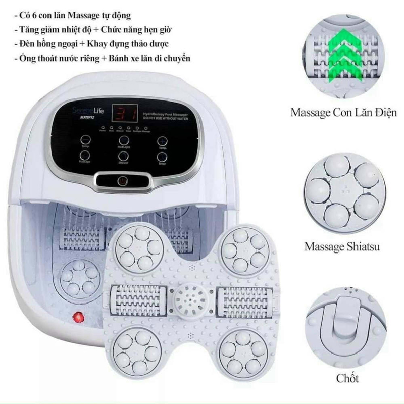 Bồn ngâm chân con lăn tự động SereneLife SLFTSP12S