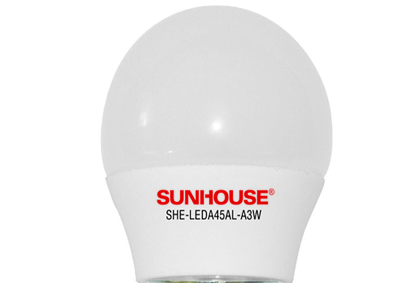 Chất liệu của bóng đèn LED thân nhôm Sunhouse SHE-LEDA45AL-A3W