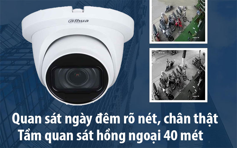 Tầm nhìn hồng ngoại của Camera Dome HDCVI hồng ngoại Dahua DH-HAC-HDW1200TMQP-A