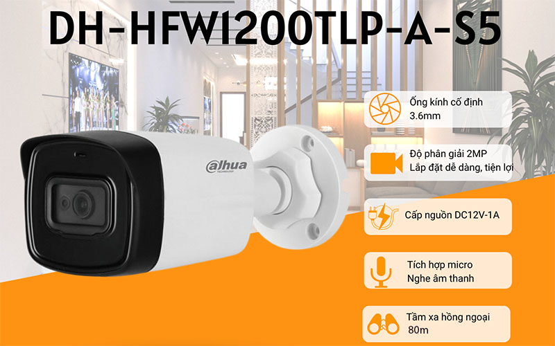 Camera HDCVI Dahua DH-HAC-HFW1200TLP-A-S5