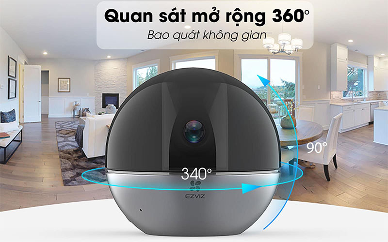 Khả năng xoay 360 độ của Camera IP Wifi EZVIZ C6W