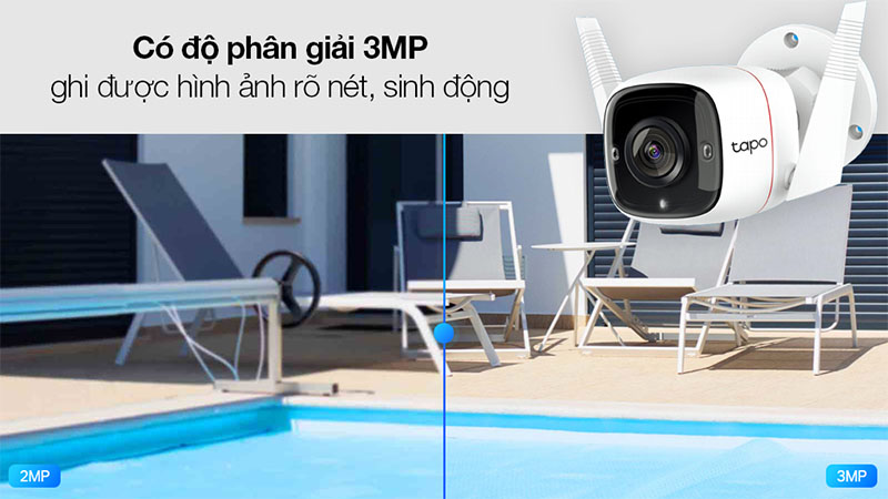 Độ phân giải của Camera IP ngoài trời 3MP TP-link Tapo C310