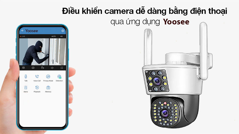 Điều khiển của Camera IP wifi 2 mắt Yoosee GT-5254