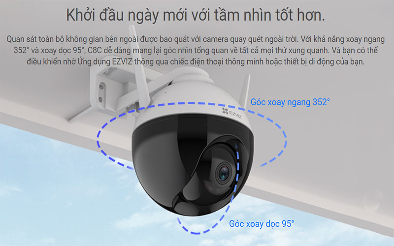 Khả năng quay quét của Camera IP wifi EZVIZ C8C
