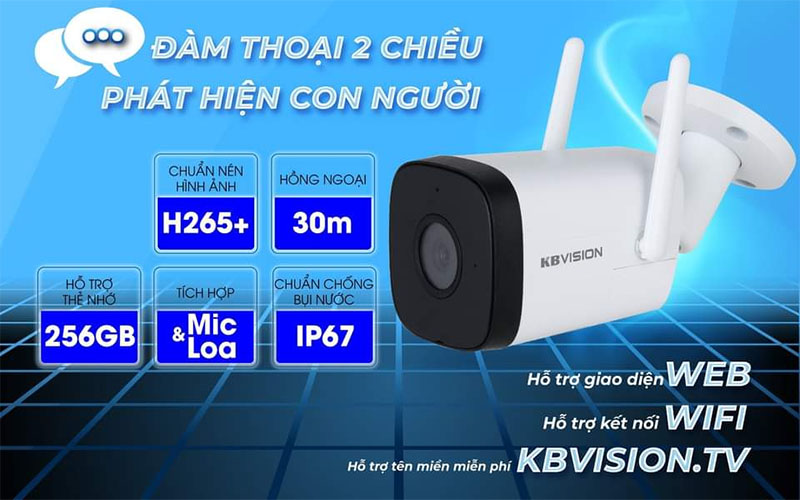 Camera IP Wifi ngoài trời Kbvision KX-A2013WN-A