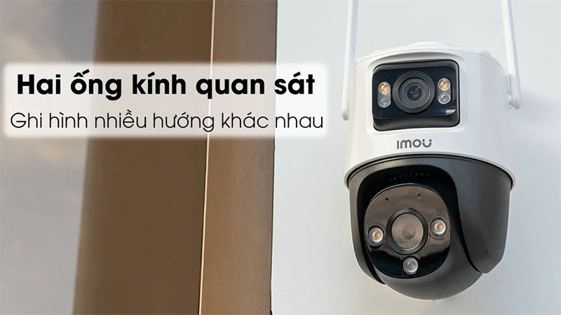 Thiết kế ống kính kép của Camera Wifi 2 mắt ngoài trời IMOU Cruiser Dual 10MP IPC-S7XP-10M0WED
